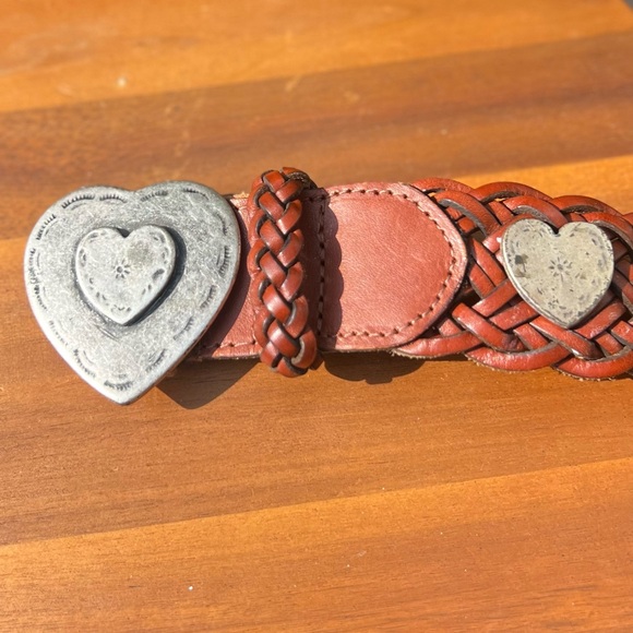 Saks Leather Woven Belt Brown Size Large Great Condition - Picture 3 of 7